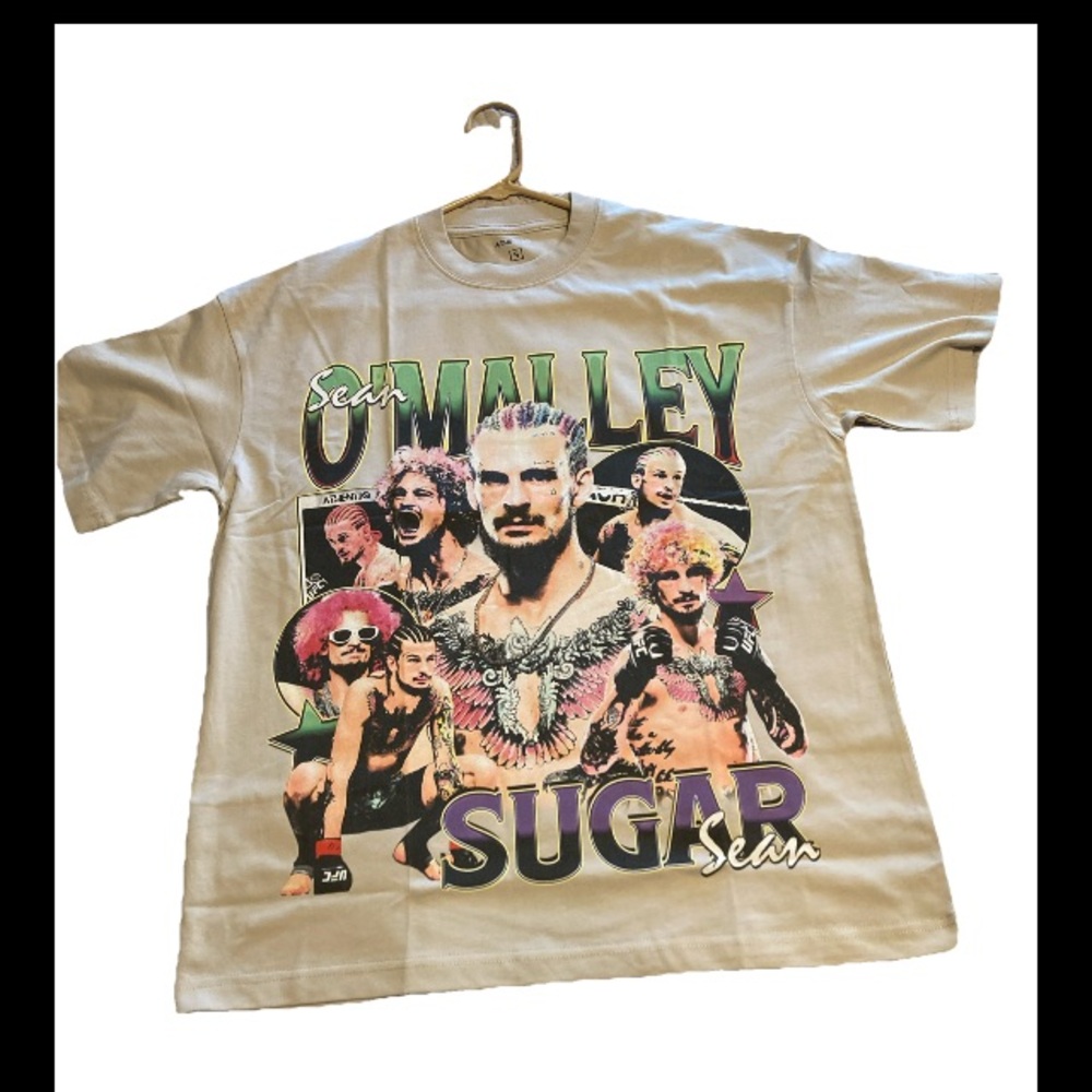 NWT Athentiq Clothing Sean O’Malley (Sugar Sean) UFC Graphic Tee Sz S Tan